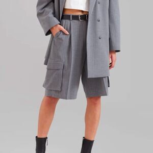 The Frankie Shop Gray Cargo Shorts
